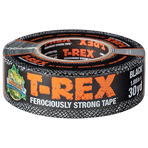 T-Rex Tape Heavy Duty Duct Tape with UV Resistant & Waterproof Backing for Ferociously Strong Repairs, 1.88" x 30 yd, Black, 1 Roll - Image 1