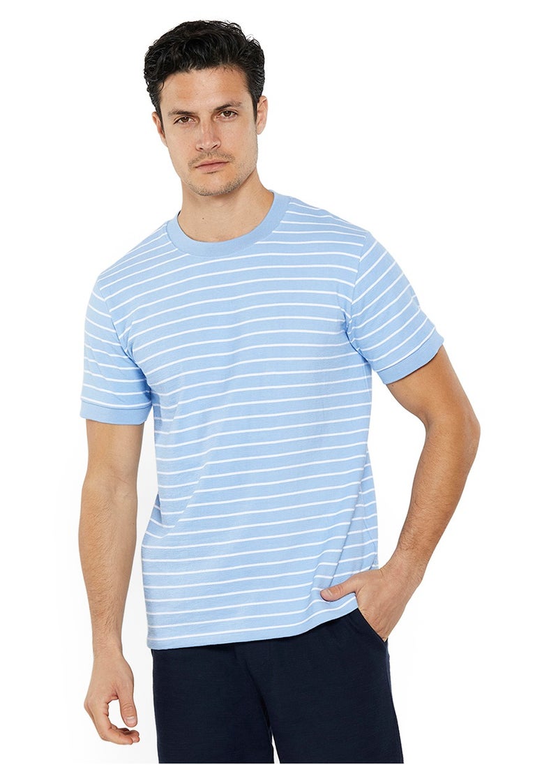 NAUTICA - Striped Regular Fit Premium Cotton Crew Neck T-shirt - Image 1