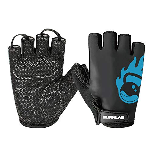 BURNLAB Gym Gloves Pro (Black and Blue, Large) - Image 1