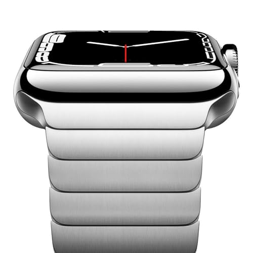 NewWays سوار رابط NewWays لساعات آبل 42 مم سلسلة 11 10 41 مم سلسلة 9 سلسلة 8 سلسلة 7 40 مم 38 مم، سوار iWatch SE سلسلة 11 10 9 8 7 6 5 4 3 2 1 من الفولاذ المقاوم للصدأ، فضي - Image 1