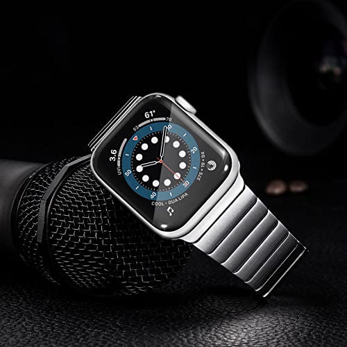 NewWays سوار رابط NewWays لساعات آبل 42 مم سلسلة 11 10 41 مم سلسلة 9 سلسلة 8 سلسلة 7 40 مم 38 مم، سوار iWatch SE سلسلة 11 10 9 8 7 6 5 4 3 2 1 من الفولاذ المقاوم للصدأ، فضي - Image 5