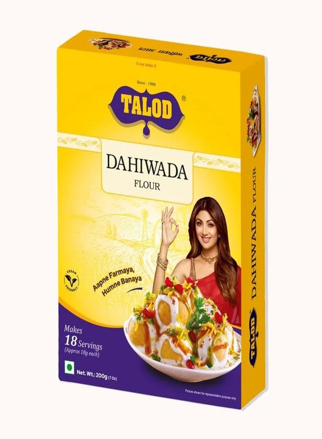Talod Instant Dahiwada Mix | 100% Vegetarian, No Artificial Flavours & Colours Dahi Vada Mix | Traditional Recipe | Ready to Cook Authentic Indian Chaat at Home | Soft & Fluffy Bhalla Premix (Pack of 4 X 200 g) - Image 1