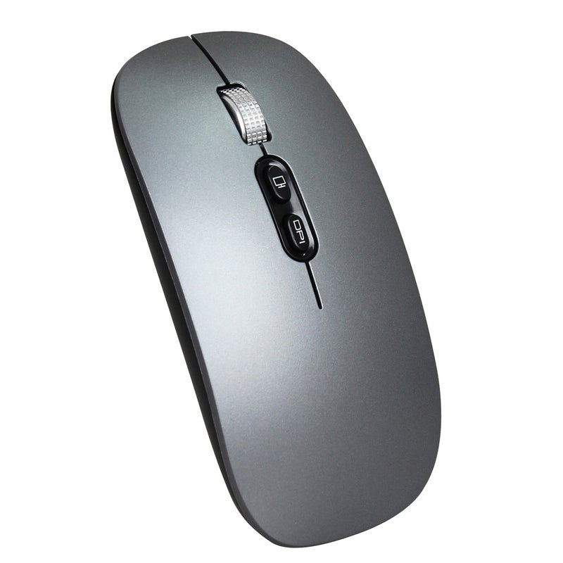Wireless Mouse: Grey Slim Lightweight Silent Button Design Dual-mode Bluetooth Mouse - 3 Adjustable DPI Stable Anti-interference Ergonomic Mouse for Home Office Gaming Entertainment - Image 1