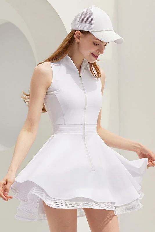 SVL Women's Active Dress with Inner Shorts - White - SVL