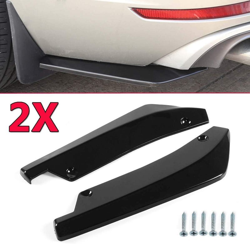 DEMULAX Carbon Fiber Look Rear Bumper Lip Diffuser Splitter - Image 2