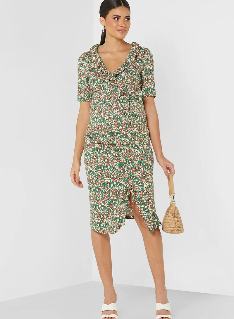 Mamalicious High Waist Floral Printed Skirt