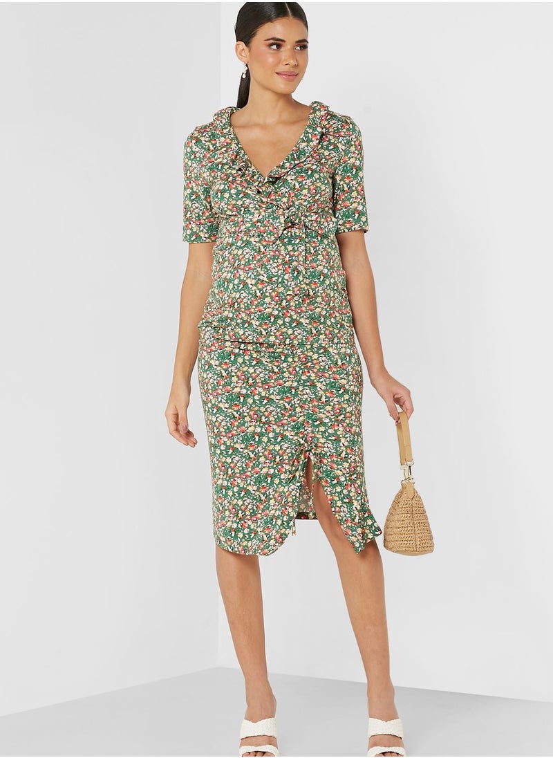 Mamalicious High Waist Floral Printed Skirt  - Image 4