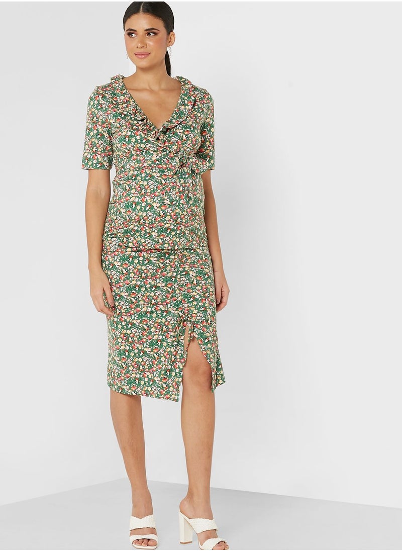 Mamalicious High Waist Floral Printed Skirt  - Image 1