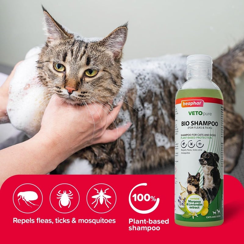 Beaphar Veto Pure BIO Shampoo for Dogs and Cats | Ticks, Fleas and Biting Lice Remover Shampoo with Margosa & Lavandin - 250 ML - Image 4