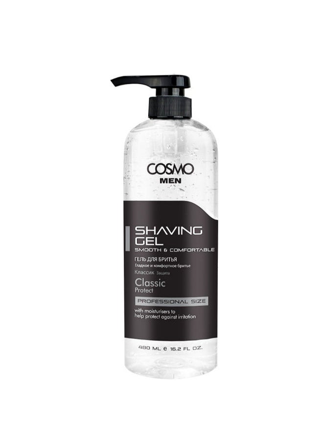COSMO - Classic Premium Shaving Gel For Men 480ml, Protect - Image 1