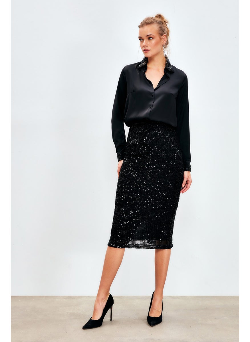 Sequin Detailed Pencil Skirt - Black - pzsku/Z28CBF4C8B0A5C24C40C5Z/45/_/1736324185/4bf48c11-61c9-4c1f-985b-99350e4e1aca