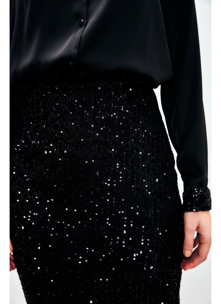 Sequin Detailed Pencil Skirt - Black - pzsku/Z28CBF4C8B0A5C24C40C5Z/45/_/1736324186/7d9916eb-1067-49cb-8ba1-41948bf65fb1