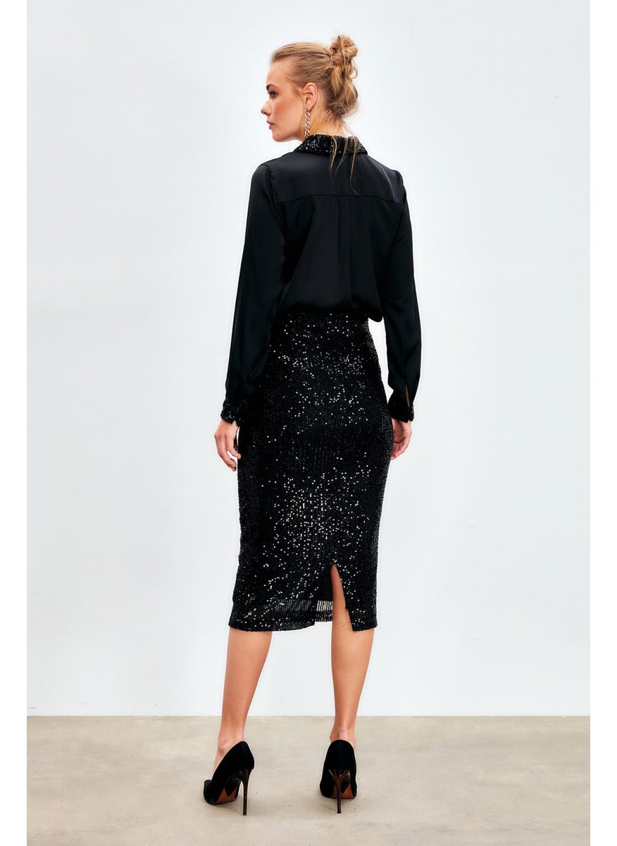 Sequin Detailed Pencil Skirt - Black - pzsku/Z28CBF4C8B0A5C24C40C5Z/45/_/1736324187/eeee87e7-9e54-4d5f-b06b-5e8134826a6c