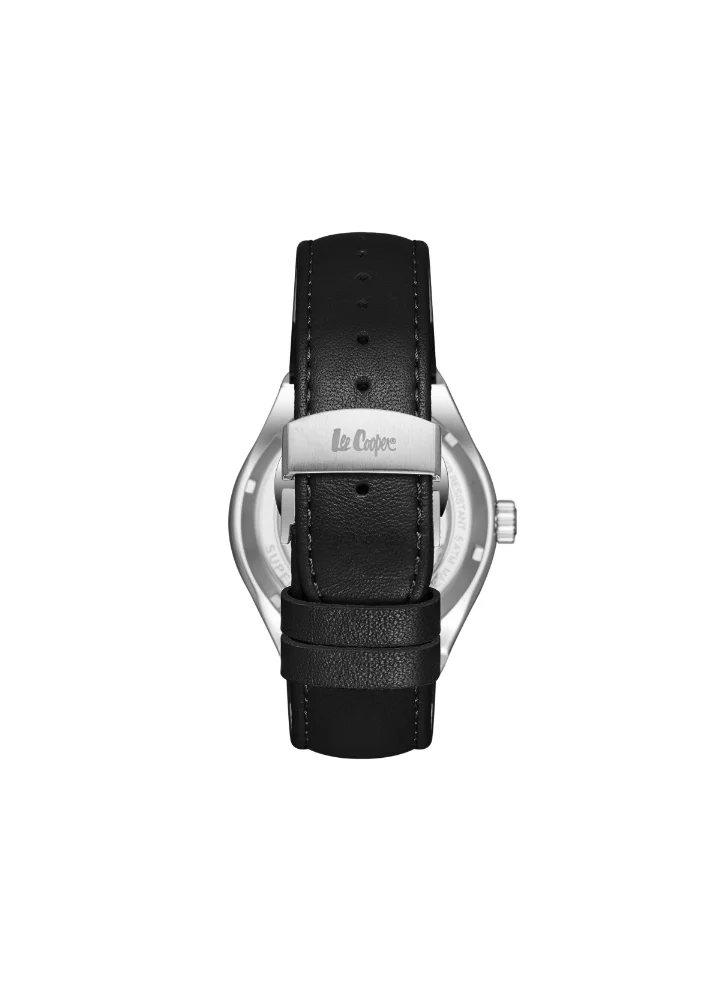 Lee Cooper Men's Automatic Display Watch With Black Leather Strap - LC08122.351