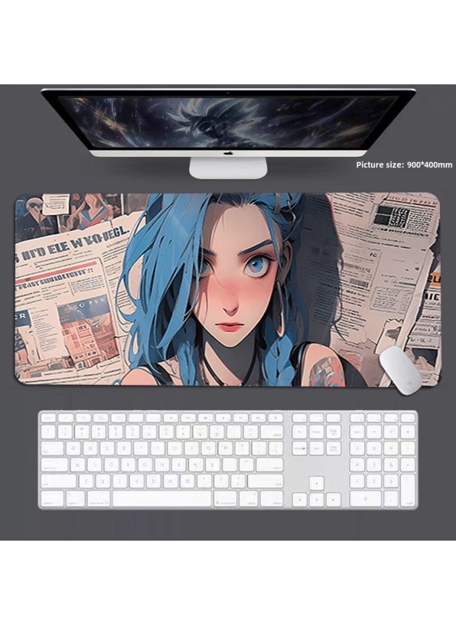 Generic - Game Mouse Pad Oversized Jinke Heroes League LOL Animation Creative Keyboard Pad Thickened Dirty-Resistant Table Mat-Color:300*600*3mm-Pattern:Style 2 - Image 1