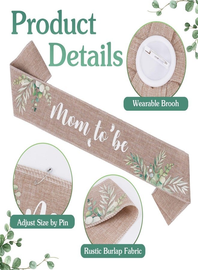 Mecholey Neutral Burlap Mom to Be Sash Dad to Be Pin Baby Shower Decorations, Sage Green Mommy to Be Sash Baby Shower Pin Set for Gender Reveals Party Decorations for Pregnant Keepsake Gifts - Image 5