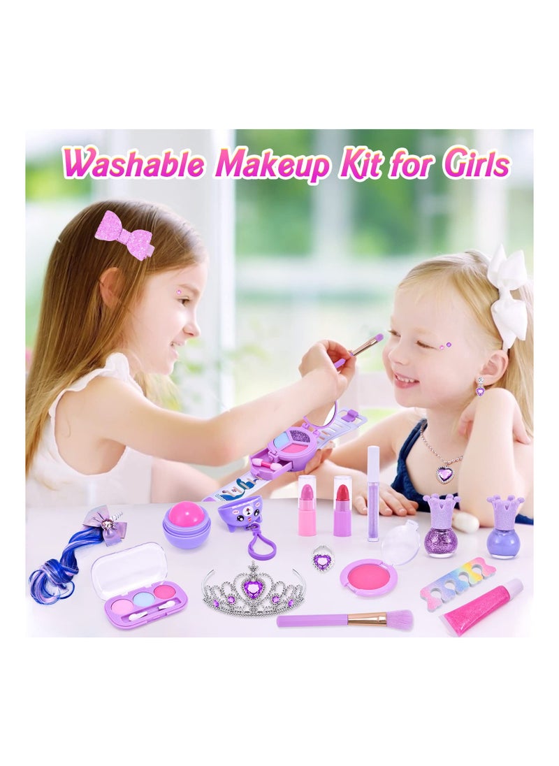 LEXIN Kids Makeup Kit for Girls, Unicorn Makeup Set, Real Washable Make up Kit for Little Girl Princess Toddler Makeup for Kid Birthday Gifts Unicorn Toys for Girls 3 to 15 Years-Old  - Image 2