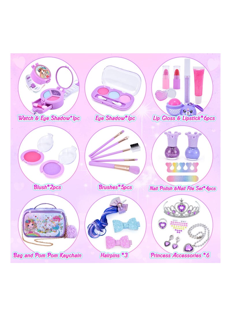 LEXIN Kids Makeup Kit for Girls, Unicorn Makeup Set, Real Washable Make up Kit for Little Girl Princess Toddler Makeup for Kid Birthday Gifts Unicorn Toys for Girls 3 to 15 Years-Old  - Image 4