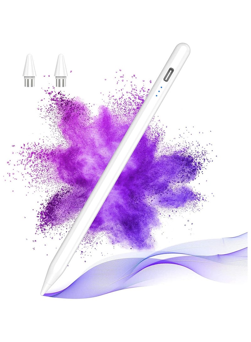 Dual-Tip Stylus Pen with Palm Rejection Technology for Android, Samsung, Huawei Tablets and Smartphones – White – Long Battery Life - Image 2