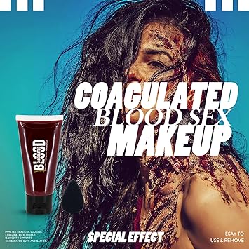 immetee SFX Fake Blood Gel Halloween Blood Makeup Face Body Paint Vampire Makeup Coagulated Stage Blood Specail Effects Makeup 55g - Image 2