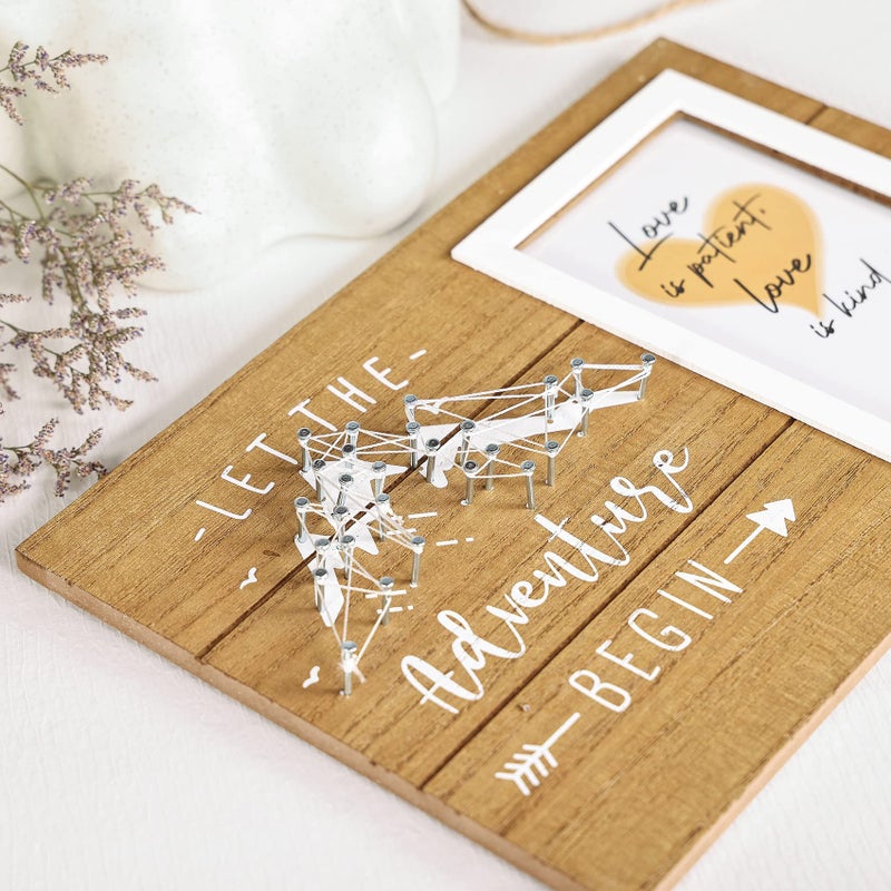 إليجانت بارك هدايا أنيقة للمشاركة للأزواج للزفاف للزوجين المحاربين ، إطار صورة رومانسي عيد ميلاد رومانسي لصديق صديقته له ودعها للمغامرة تبدأ 4x6 إطار صورة الخشب - Image 5