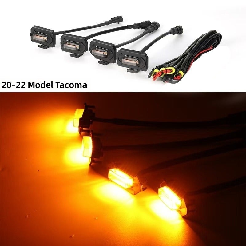 MKS Cross-Border New Car LED Headlight - Yellow Light for Tacoma Sport Edition - Black Shell Yellow Light [4-in-1] - Image 1