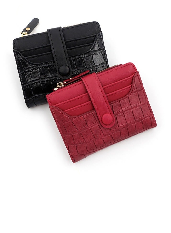 Popular fresh Korean women's card holder ladies multi-function card holder short wallet classic pattern multi-card slots daily versatile fresh women's wallet - Image 1