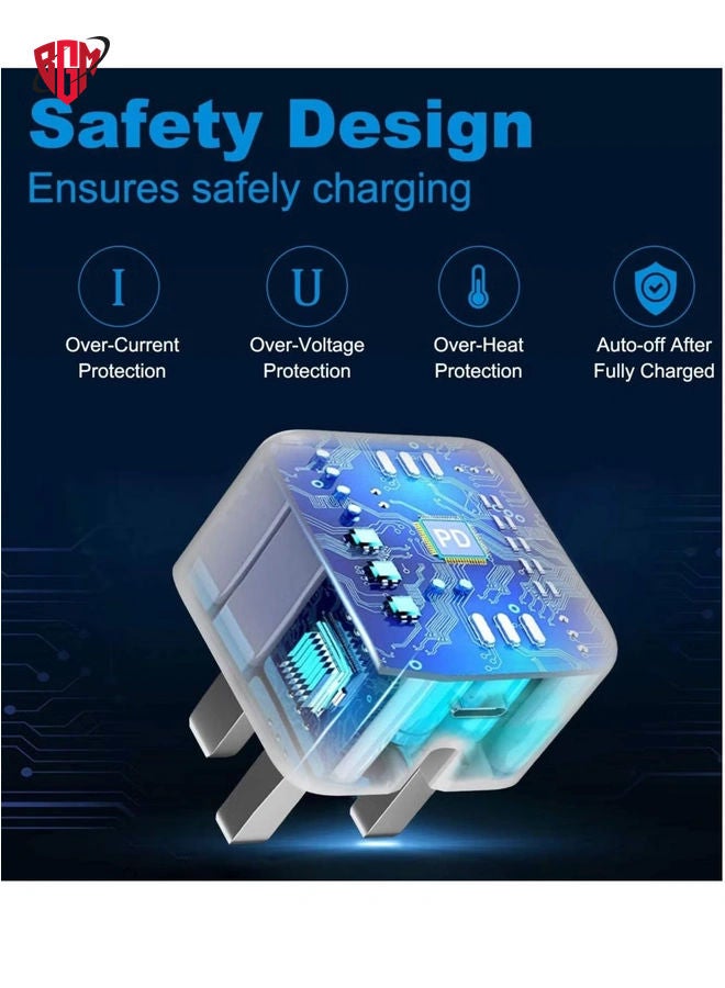 BGM iPhone Charger Fast PD 20W USB C Wall Charger Fast Charging Type-C USB Charger Plug Universal Travel Adapter Type C Wall Plug Compatible for iPad Pro,iPad mini, iPhone 13 Pro/13 Pro Max  - Image 2