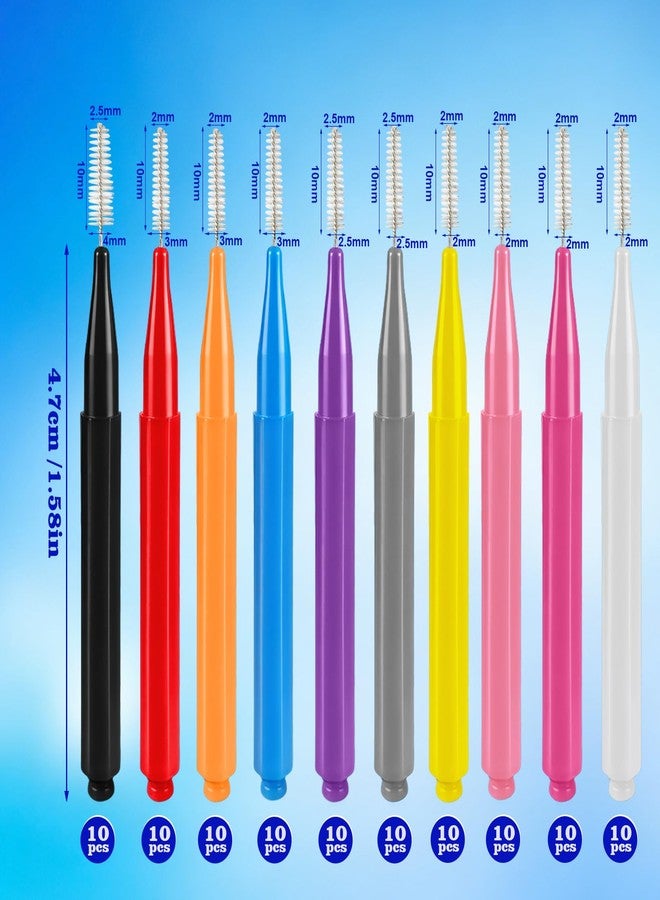 Ajmyonsp 100pcs Interdental Braces Brushes 4 Size, Bendable Soft Tooth Picks Flossers for Braces Teeth Cleaning, Teeth Cleaning Kit Tools Travel Toothbrush Toiletries for Home Travel, Multicolor - Image 2
