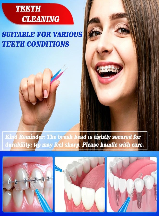 Ajmyonsp 100pcs Interdental Braces Brushes 4 Size, Bendable Soft Tooth Picks Flossers for Braces Teeth Cleaning, Teeth Cleaning Kit Tools Travel Toothbrush Toiletries for Home Travel, Multicolor - Image 3