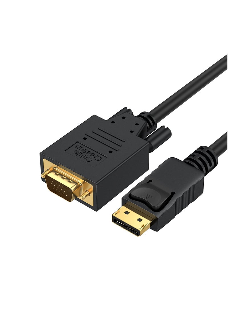 كابل محول ذكر Display Port DP إلى VGA باللون الأسود - Image 1
