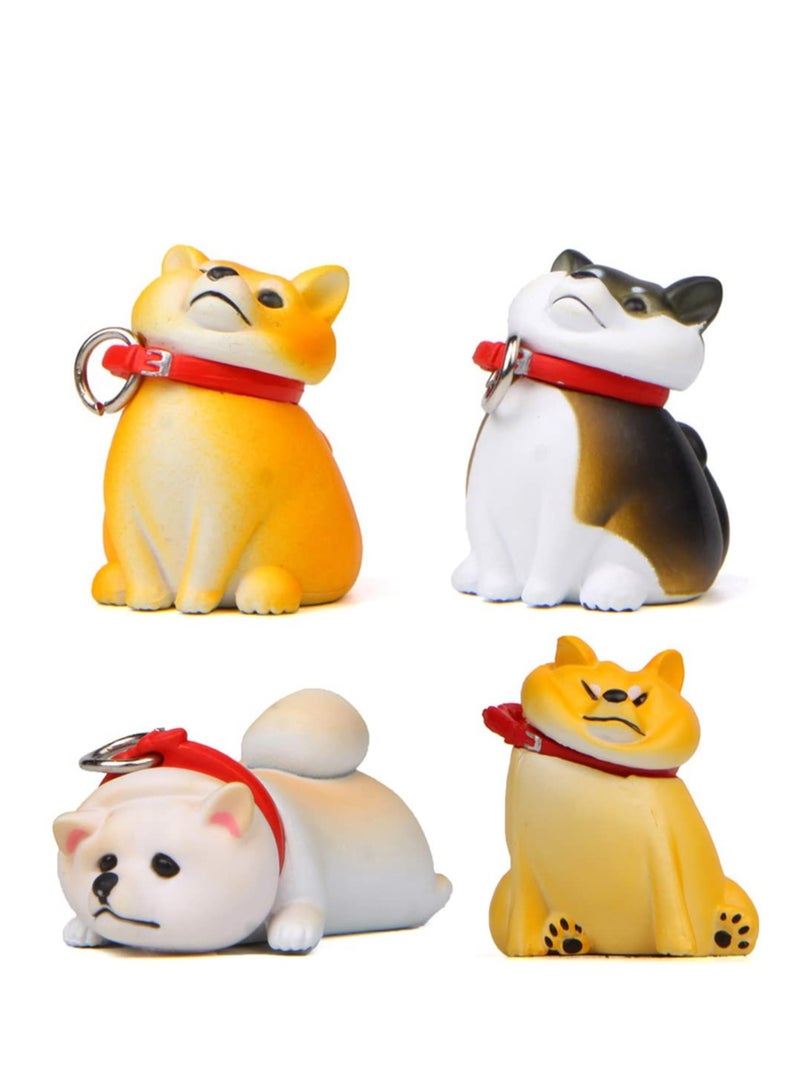 Excefore Mini Shiba Dog Figurine, 4 pieces Cute Shiba Inu Ornaments Set, Dog Cake Toppers, Dog Toys for Kids, Shiba Inu Statue Toy, For Birthday, Gift, Educational Children, Learning Toys - Image 1