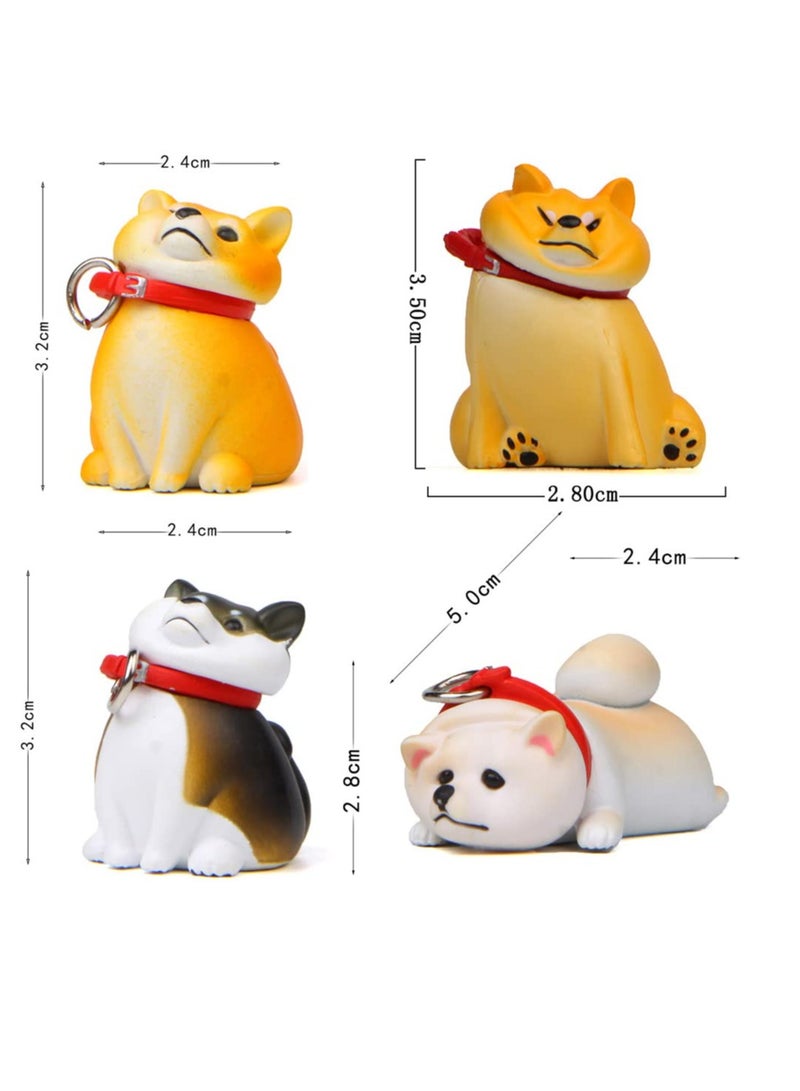 Excefore Mini Shiba Dog Figurine, 4 pieces Cute Shiba Inu Ornaments Set, Dog Cake Toppers, Dog Toys for Kids, Shiba Inu Statue Toy, For Birthday, Gift, Educational Children, Learning Toys - Image 2