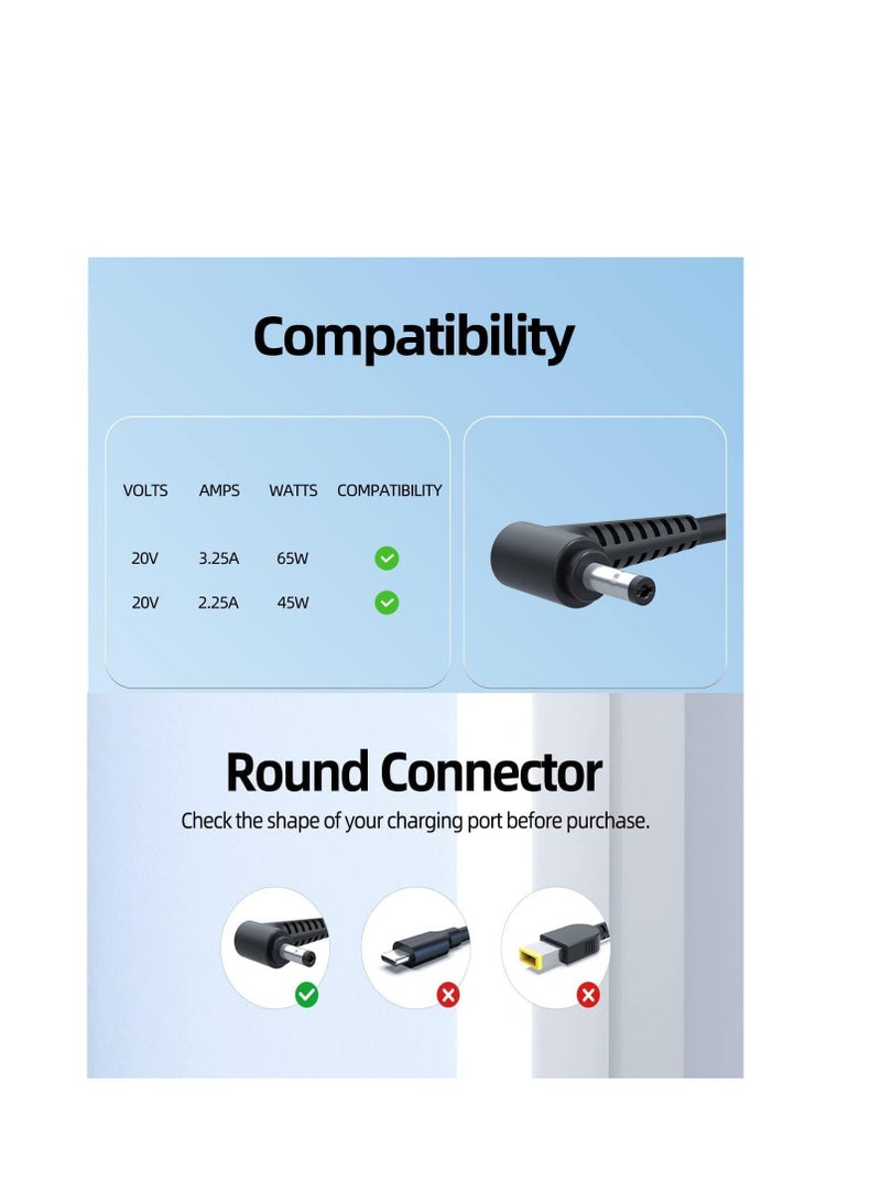 Terabyte 20V 100W/240W Laptop Charger for Lenovo, Replacement AC Adapter Ideapad, 3 5 320 310 320S 330 330S 110 110S 120S, Ideapad Flex 4 5 6 ADl45WCD 330S-15Ikb Yoga 520 530 Power Supply Cord 4.0 * 1.7mm - Image 2