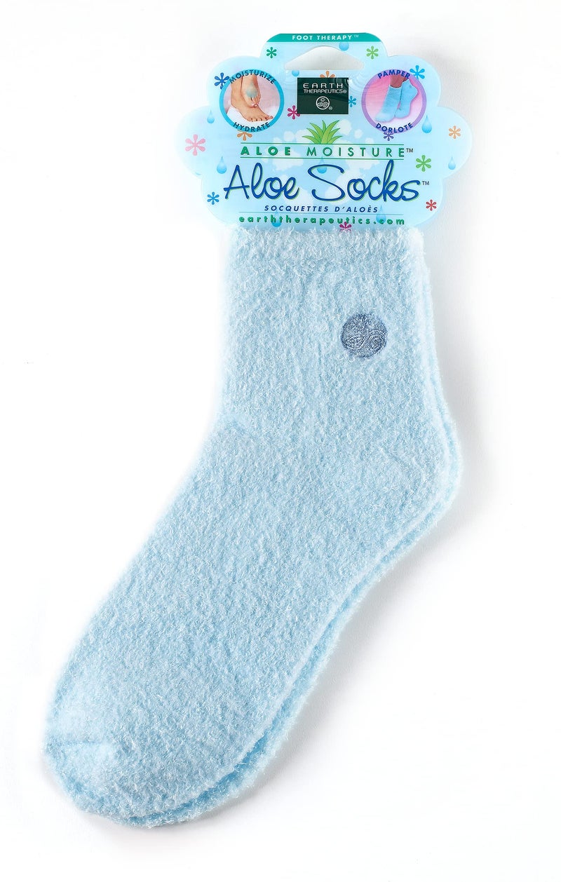 Earth Therapeutics Earth Therapeutics Aloe Socks  Infused wNatural Aloe Vera  Vitamin E  Helps Dry Feet Cracked Heels Calluses Rough Skin Dead Skin  Use wYour Favorite Lotions  1 Pair Blue 