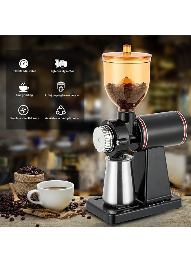 Arabest Coffee Bean Burr Mill Grinder, 8 Gear Adjustment 250g Semi Automatic Coffee Bean Grinder Siphon Type Electric Coffee Grinding Hine for Drip Espresso (Black)  - Image 2