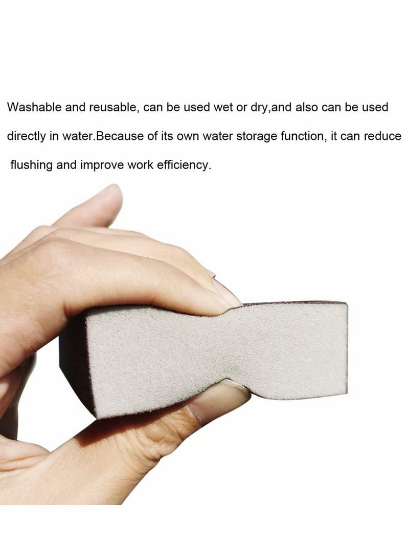 Excefore 10 Pack 100 Grit Sanding Sponge, Washable and Reusable Sanding Blocks Great for Pot Brush Pan Brush Sponge Brush Glasses Sanding Wood Sanding Metal Sanding (100 Grit-10 Pack)  - Image 4