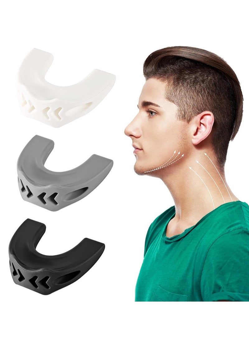 Generic 3Pcs Jaw Exerciser Face Slimmer Silicone Jawline Exerciser Muscle Training Jaw Strengthener Jaw Trainer Chin Exerciser for Men Women  - Image 1