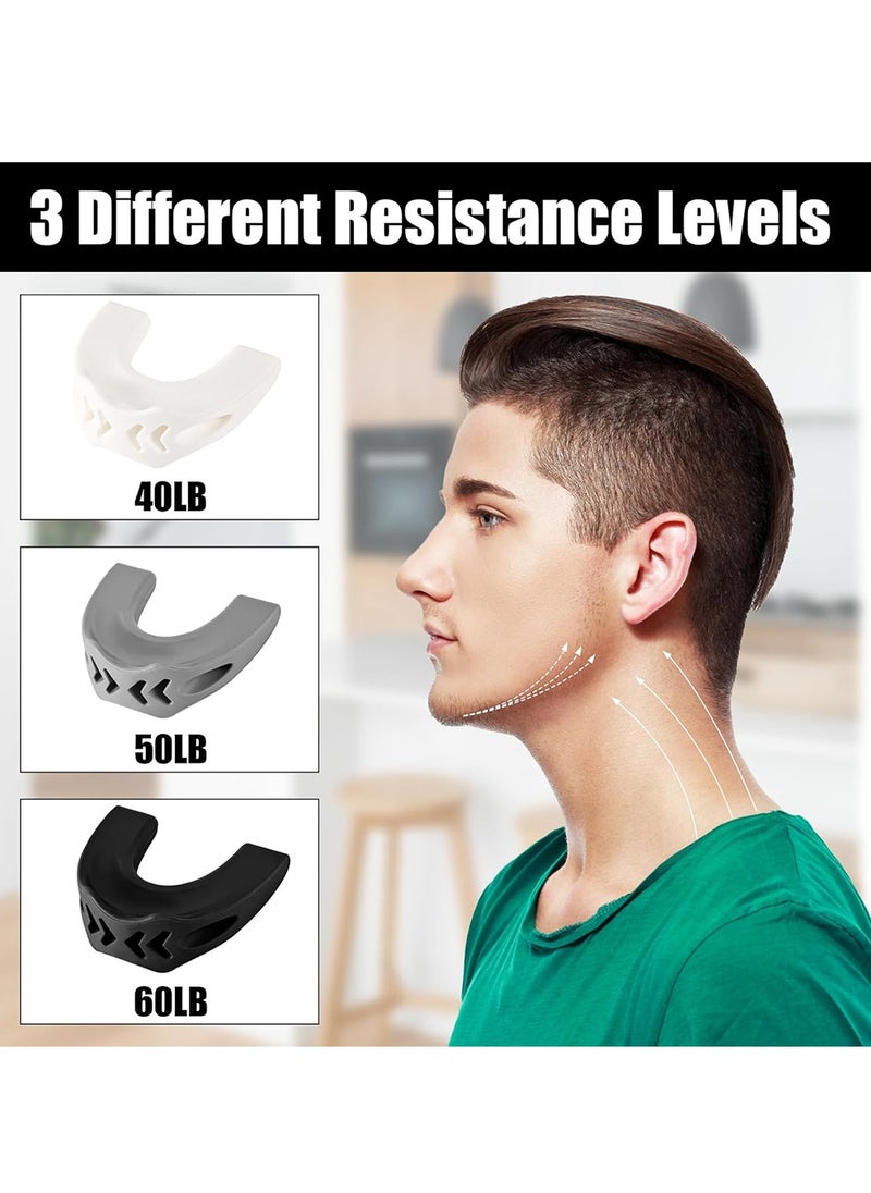 Generic 3Pcs Jaw Exerciser Face Slimmer Silicone Jawline Exerciser Muscle Training Jaw Strengthener Jaw Trainer Chin Exerciser for Men Women  - Image 3