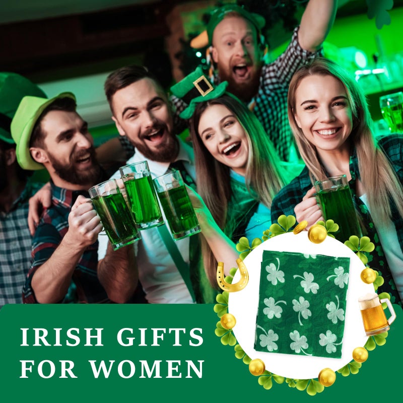 E-Clover Scarfs for Women St. Patrick's Day Scarf Shamrock Scarves Shawl for Spring Summer Irish Gifts Green Leaves - Image 5