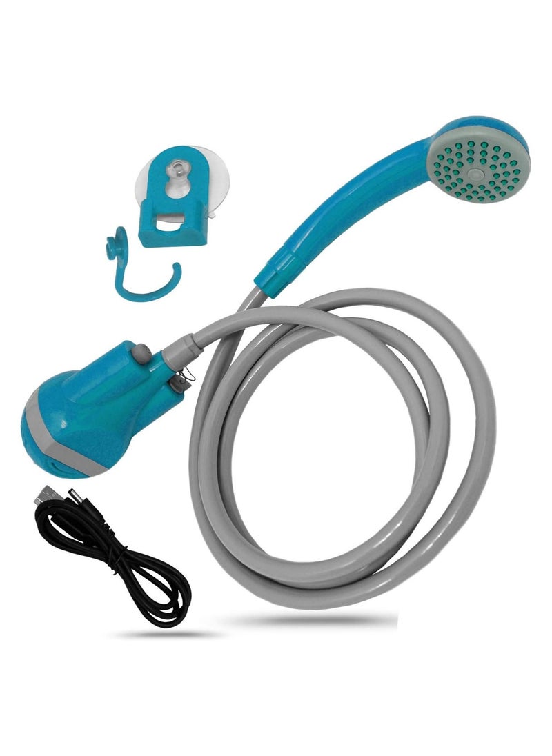 DubaiGallery Portable Bathroom Shower Set Bath Camping Shower Indoor Outdoor Baby Shower Head Nozzle Washer Handheld Pump Kit USB Cable  - Image 2