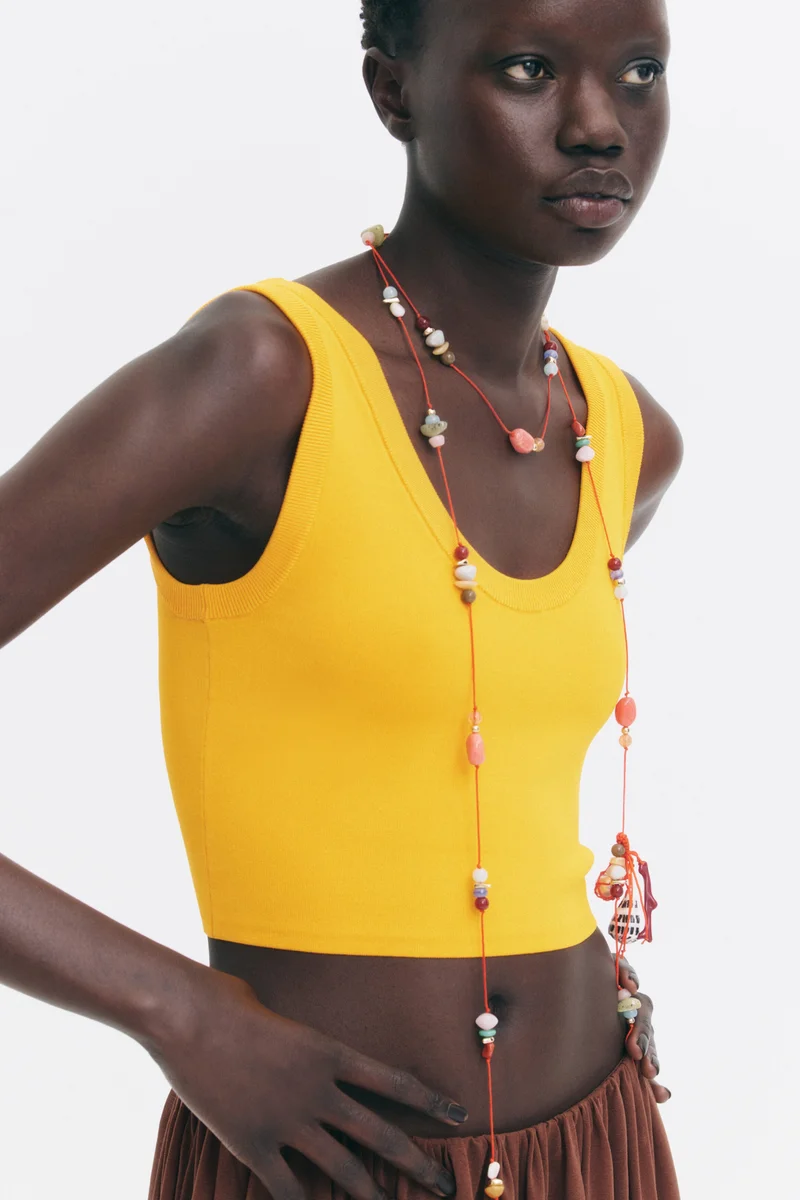 Beaded cord necklace