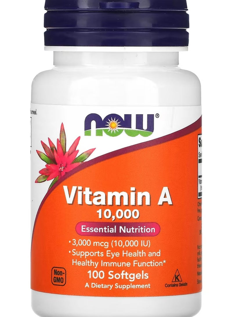 now Vitamin A 10,000 IU, 100 Softgels