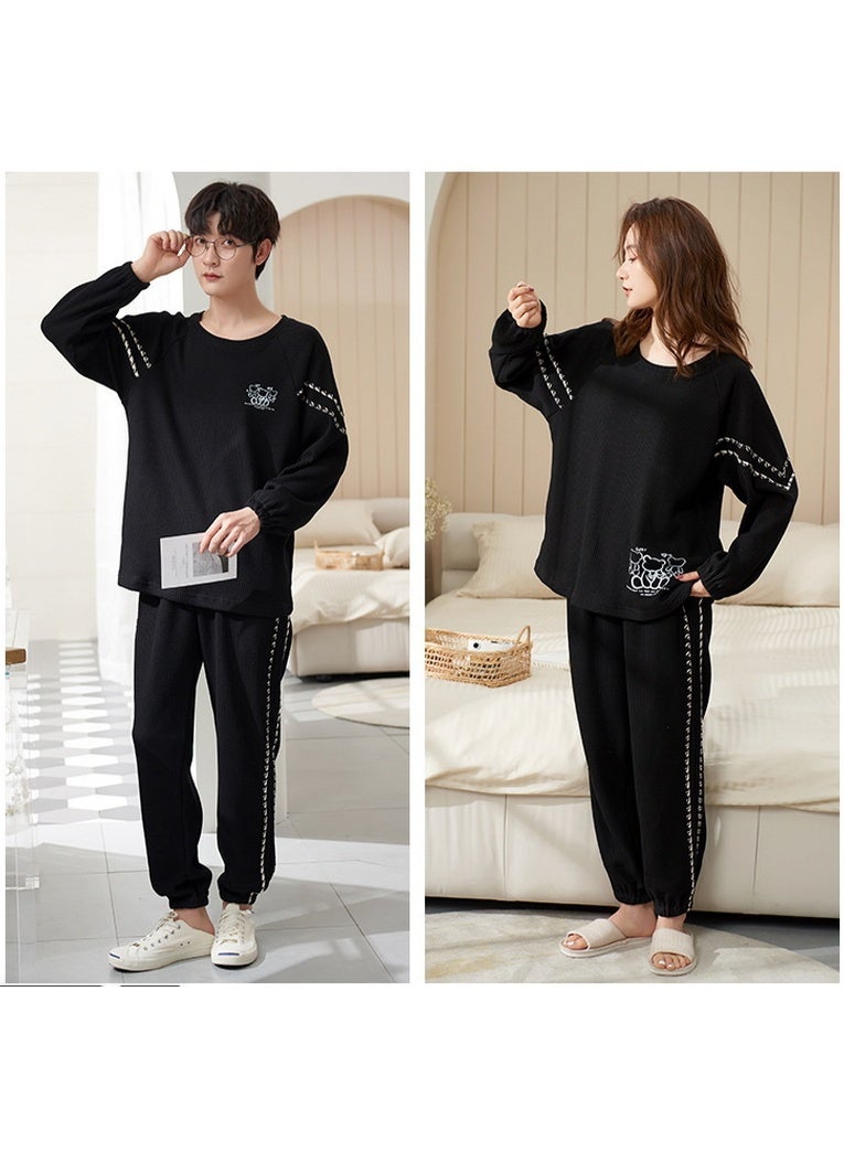 Couples Homewear Pajamas Men's Long-sleeved Long Pants Loose Pajamas Ms. Cartoon Cute Homewear Pajamas Set Outdoor Can Wear - Image 2