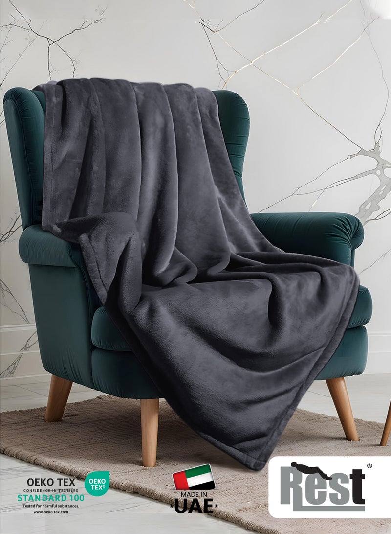 REST Micro Fleece Hotel Luxury Flannel Blanket  Camel 220x240cm  260 GSM  Lightweight Plush Cozy Bed Blanket  Soft Comfy Throw Blankets  Winter essentials - Image 2