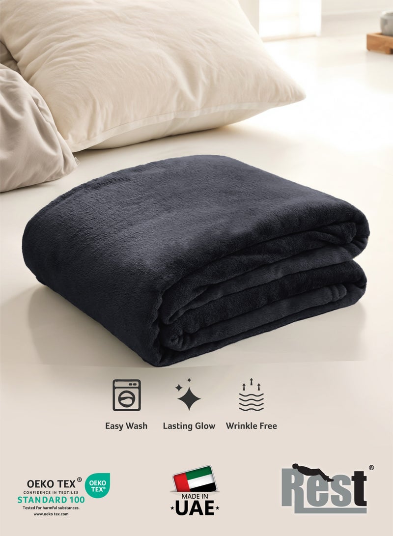 REST Micro Fleece Hotel Luxury Flannel Blanket  Camel 220x240cm  260 GSM  Lightweight Plush Cozy Bed Blanket  Soft Comfy Throw Blankets  Winter essentials - Image 4