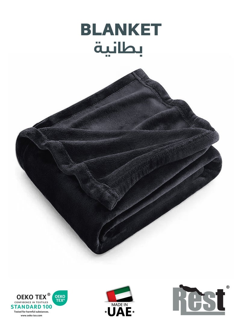 REST Micro Fleece Hotel Luxury Flannel Blanket  Camel 220x240cm  260 GSM  Lightweight Plush Cozy Bed Blanket  Soft Comfy Throw Blankets  Winter essentials - Image 1
