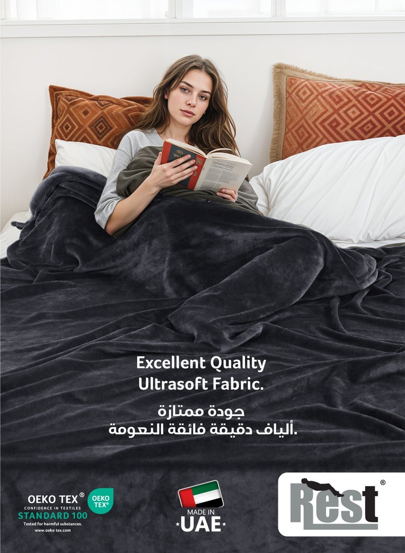 REST Micro Fleece Hotel Luxury Flannel Blanket  Camel 220x240cm  260 GSM  Lightweight Plush Cozy Bed Blanket  Soft Comfy Throw Blankets  Winter essentials - Image 3