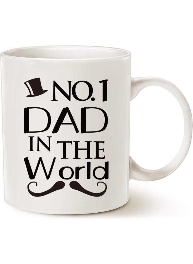 Spoil Your Wall فنجان قهوة مضحك ليوم الأب، أفضل أب في العالم، هدايا عيد ميلاد أفضل أب لوالدك وزوجك، كوب أبيض، 12 أونصة من سبويل يور وول - Image 1