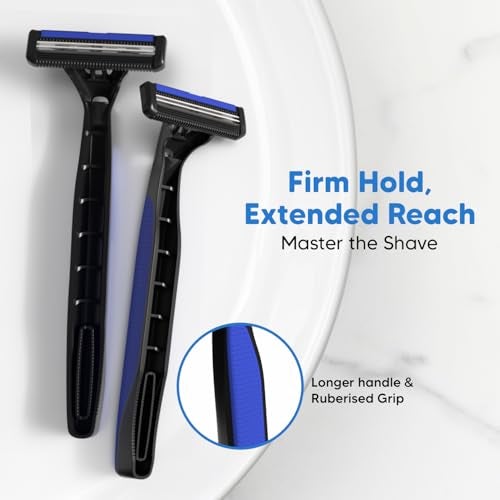 LetsShave Men Pro 2 Plus Disposable Shaving Razor | Stainless Steel Made In South Korea | Open Flow Twin Razor Blade With Pivot Head and Safety Cap | Hair Remover | Pack Of 15 + Travel Pouch - Image 5
